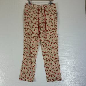 Sharagano Red and Cream Patterned Skinny Pants
